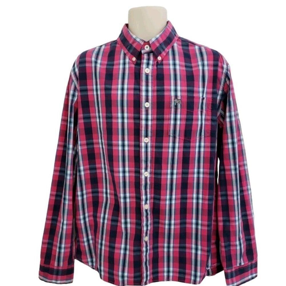 🪻BOGO🪻 Aeropostale Mens Button Down Long Sleeve Shirt Plaid Sz‎ XL